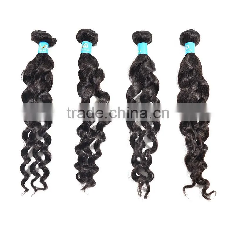 Indian Human Hair Extensions Black Color French Curl Hair Weaving