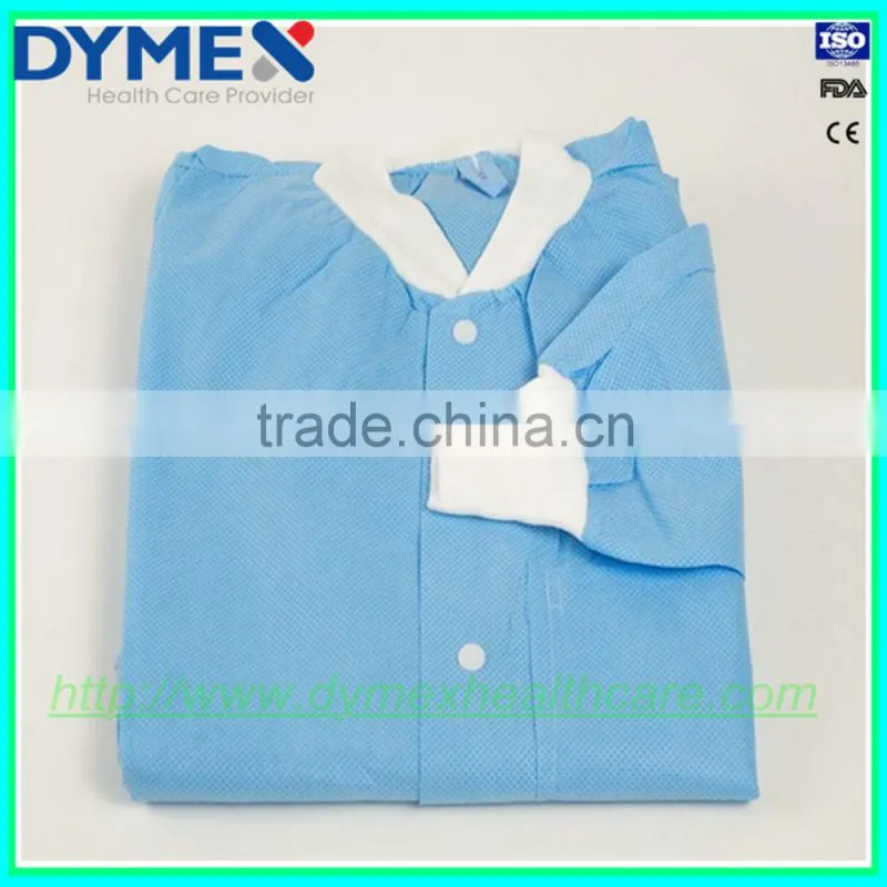 Yellow Medical Lab Coat with Knitted Cuff
