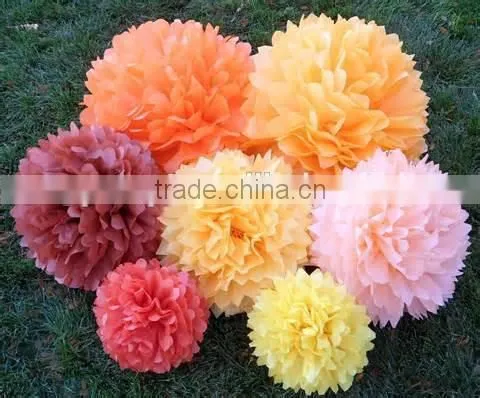 tissue paper pom poms