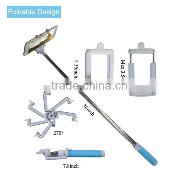 2015 smart camera phone foldable selfie stick monopod