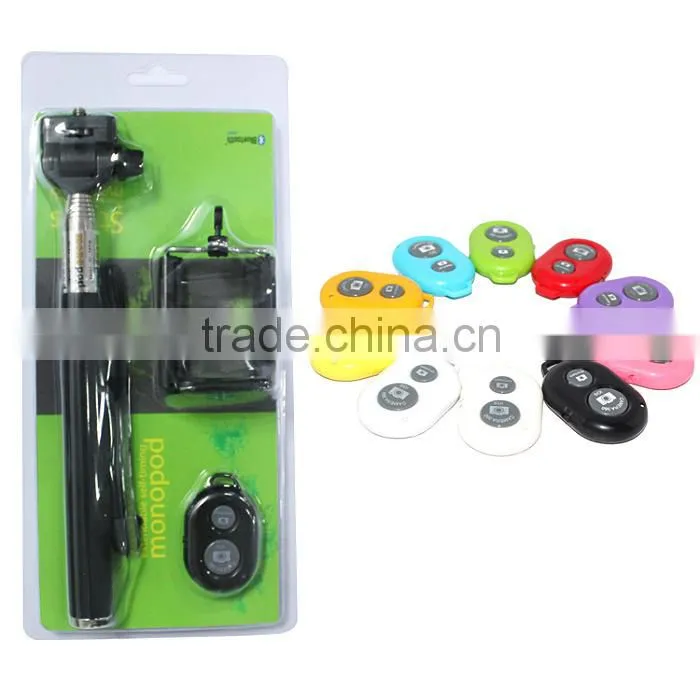 universal monopod kit with shutter, and clip , selfie stick kit z07