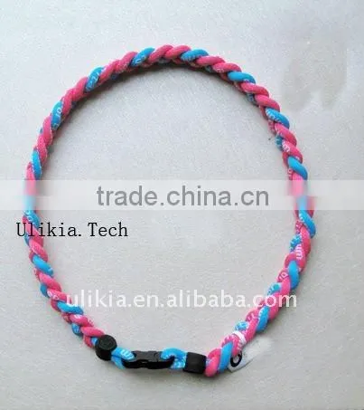 2011 Hot selling titanium braided necklace with 55colors