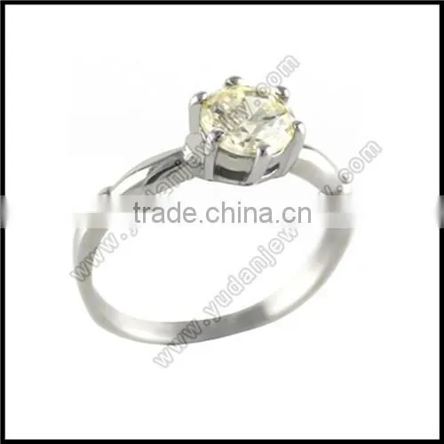 Rose gold IP silver stainless steel two tone cross CZ ring