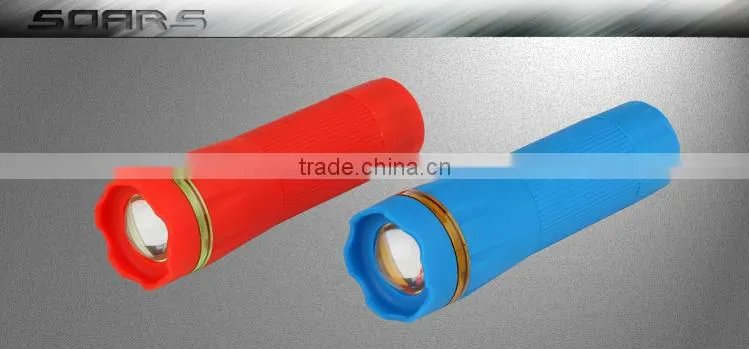 Plastic LED flashlight ABS Adjustable zoom flashlight 3AAA led zoom flashlight