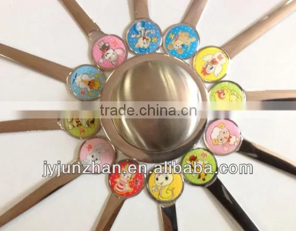 Stainless cartoon spoon with high mirror polishing and nice design ( 12 different designs)