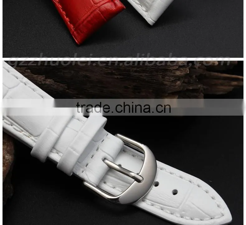 Cheap 12|14|16|18|20mm high quality cowhide leather Watch strap wholesale 3PCS