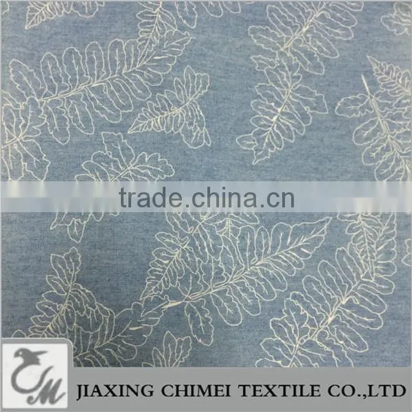 jiaxing Dot printed pattern of cotton denim for denim jacket