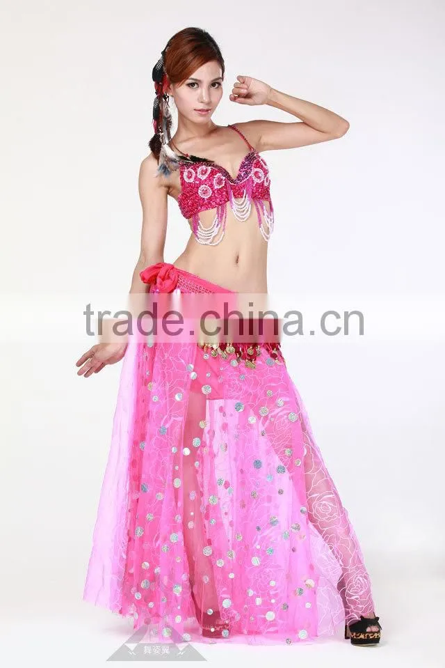 Wuchieal belly dance Bilateral open fork skirt cheap