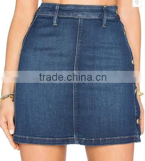 High Quality Cotton and Polyester Unlined Casual Denim Dresses for Women