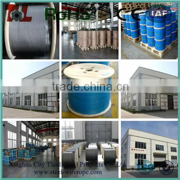 factory supply 304 Stainless steel wire rope 1x7,7x7,1x19,6x36,7x19,1x37,7x37