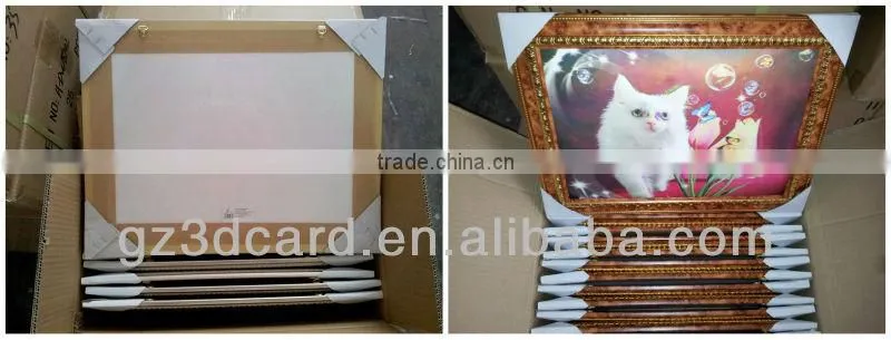 Custom PET/PP/PS lenticular 3D framed pictures