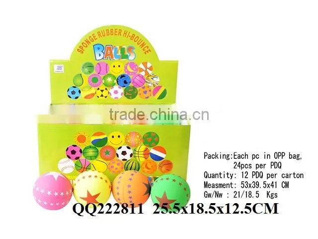 So beautiful hot sale 63mm watermelon design fluorescence rubber ball