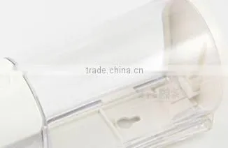 Clear plastic box of commercial liquid hand soap dispenser