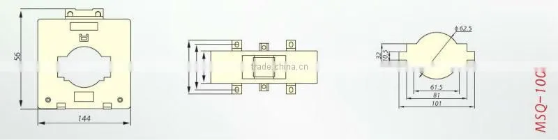 Current transformer MSQ-125(Primary, Secondary, Class, Conductor throught, Hz)