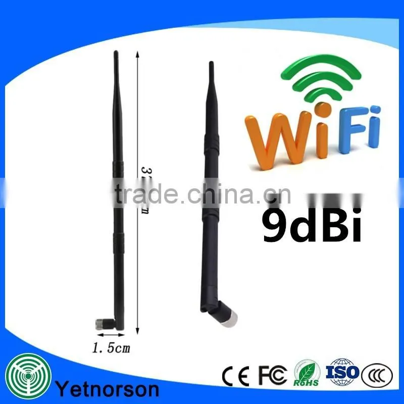 External 9dbi 2400-2500MHz wifi router antenna with SMA male connector