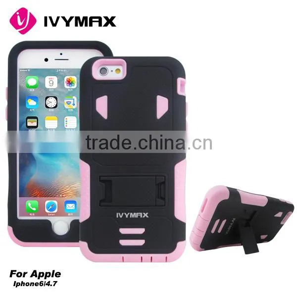 IVYMAX Wholesale PC Silicone 2 in 1 stand case for iphone 6s