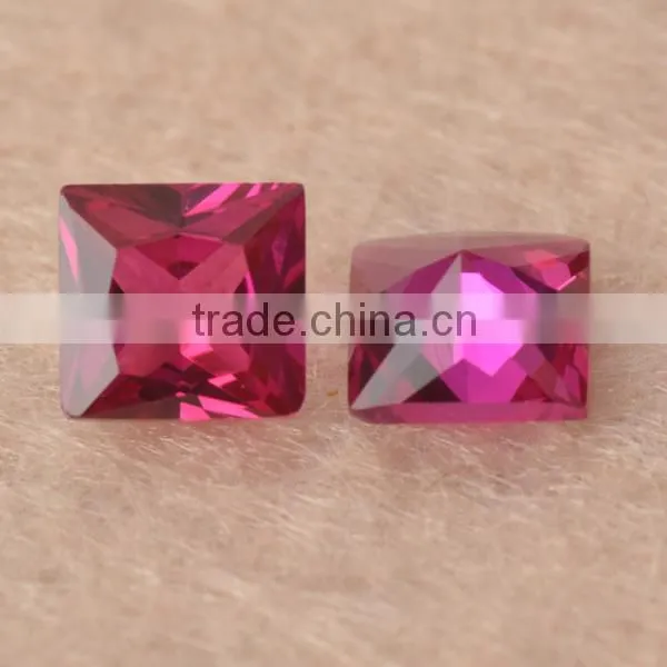 aaa quality 8# polished round cut synthetic red ruby gemstone