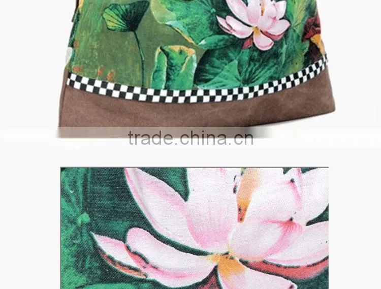 traditional design custom handbag, canvas fabric custom handbag,elegant lady custom handbag