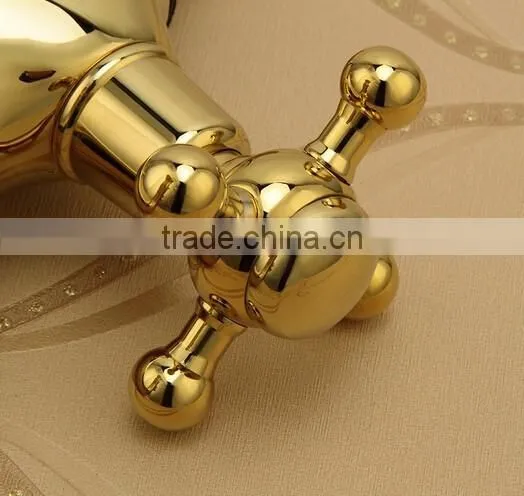 Luxury graceful dragon brass faucet bathroom dual handle gold basin faucet