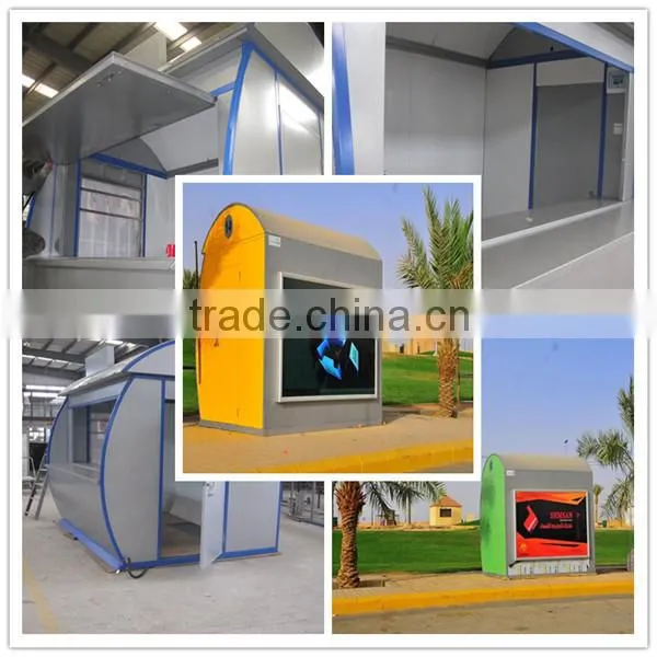 Hot Sale Prefab Outdoor Metal Retail Kiosk Booth / Modern Design Newspaper and Magazine Kiosk