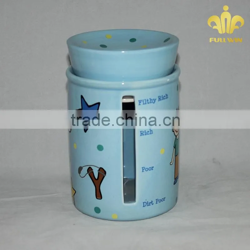 Colorful cheap ceramic tin coin bank