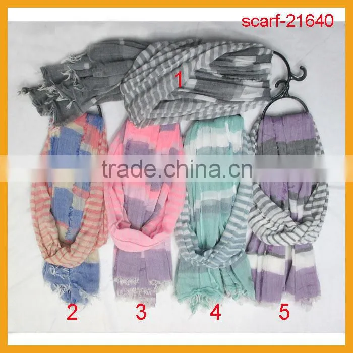 hot sale 100% acrylic stripe scarf