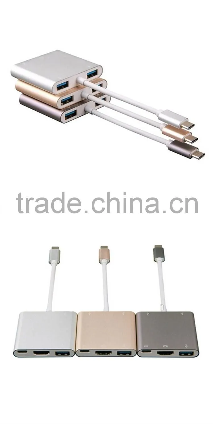 USB Type C 3.1 Hub to 4 Ports USB 3.0 Adapter Converter for the MacBook