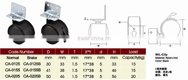 KOYUET with Brake Wholesale Modern Free Sample Nylon Heavy Duty Stem Caster Wheel For Suitcase