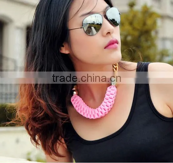 2015 factory new products handmade fabric necklace