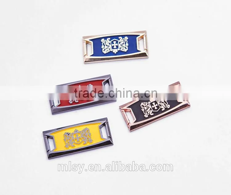 Fashion special designs sewing metal labels for pants Brightness E2-80031