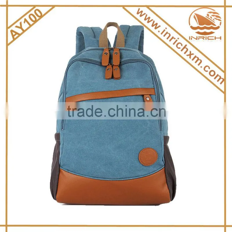 High quality popular unisex canvas bagpack with computer compartment