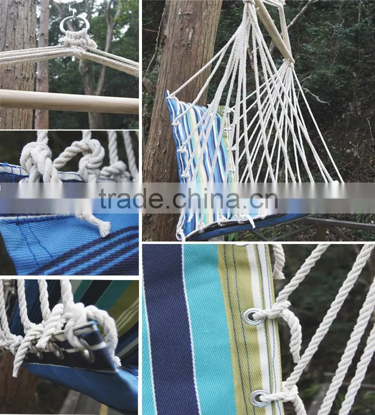 NBWT Outdoor folding cotton canvas rope hanging hammock chair