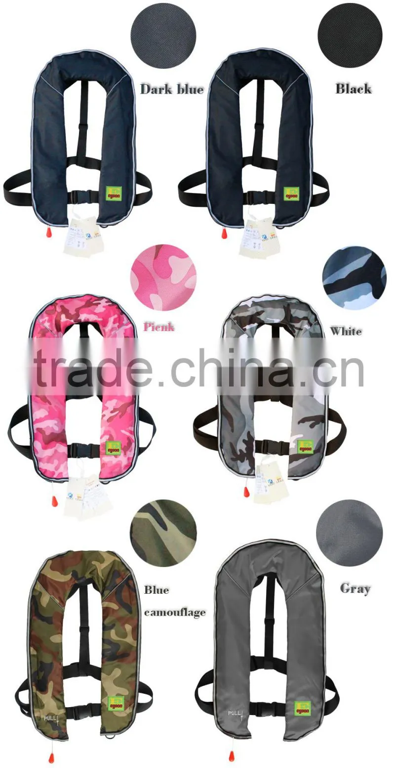 2015 hot sale fashion inflatable life jacket for sea fishing