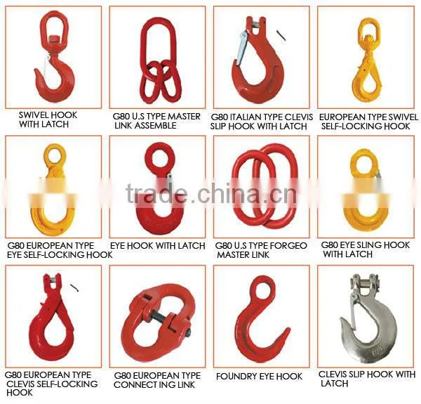 G80 European type eye self-locking hook