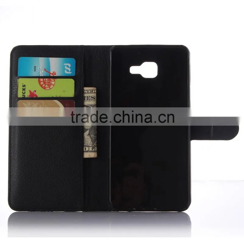 Hot Selling Ultra Thin Lichee PU Leather Case Wallet Folio Flip Cover for Samsung GALAXY A5 A510