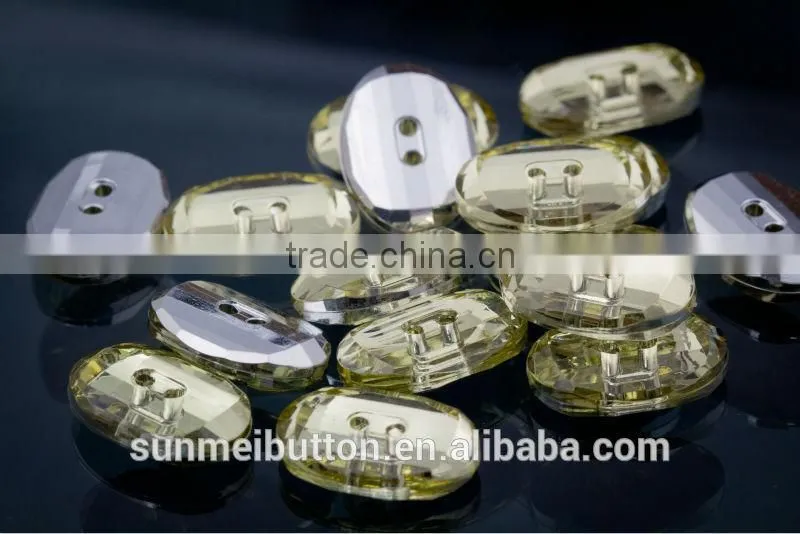 Taiwan Manufacturer Oval Shaped 2 Holes Transparent Acrylic Button