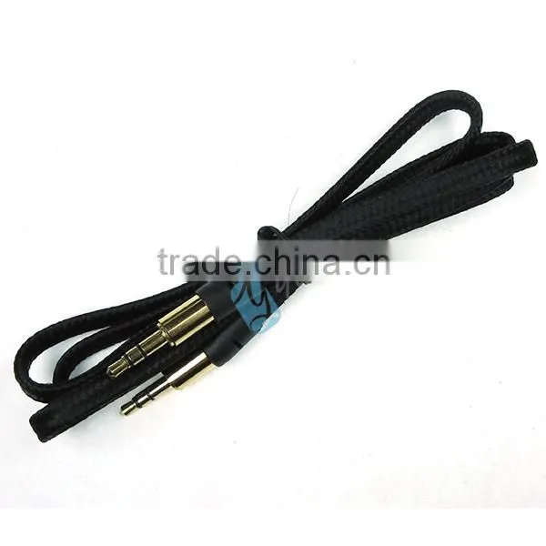 Shoelace Style Fabric Braided 3.5mm Male to Male Stereo Audio Aux Cable for iPhone/iPad/iPod