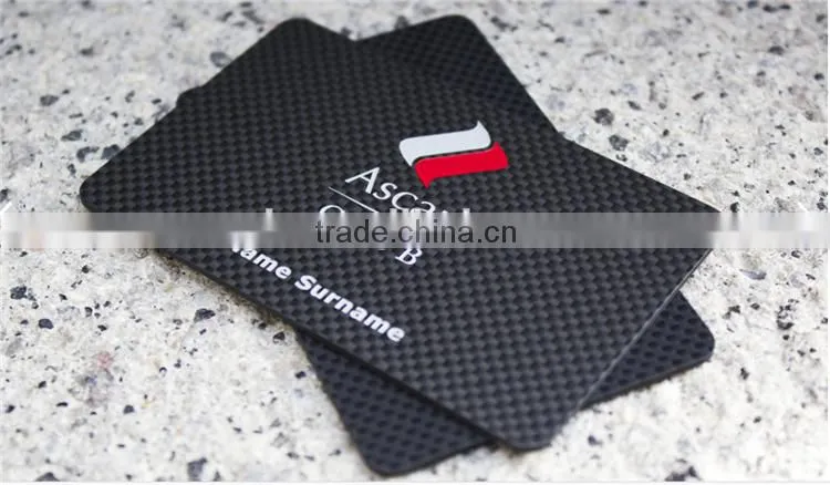 Customed made carbon fiber business card ,thick plastic carbon fiber business cards 1 mm