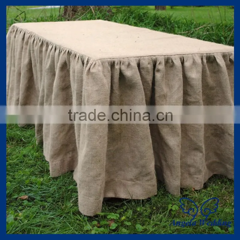 SK002F Hot sale popular polyester taffeta banquet ruffled gathered table skirts