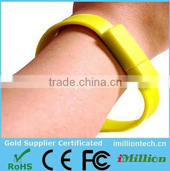 custom cheap unique silicone soft rubber usb bracelet with USB flash drives and oem logo accepted