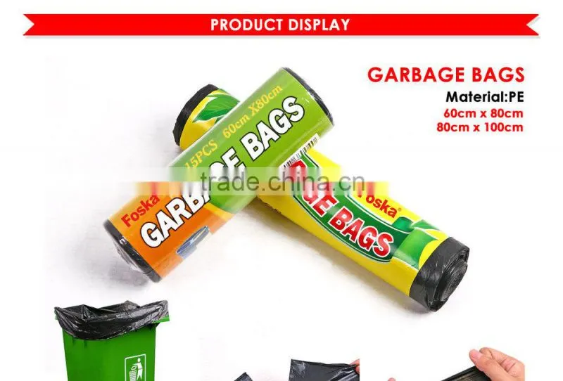 Good Quality Plastic black Garbage bags