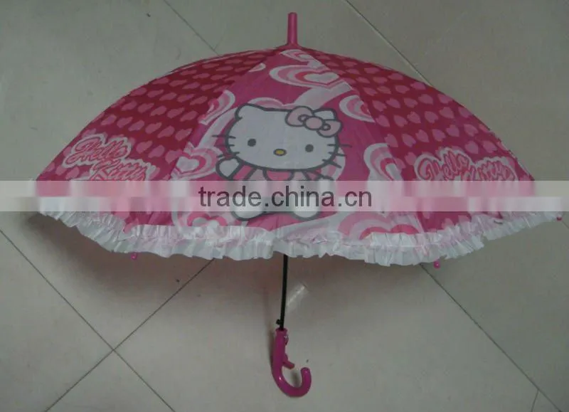 19" flower brim cartoon design kid umbrella with whistle