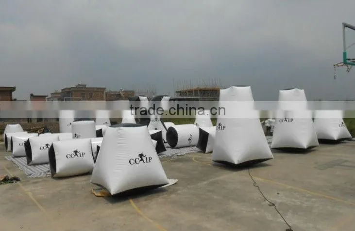 High quality inflatable paintball bunker made by durable 0.6mm PVC tarpaulin with LOGO