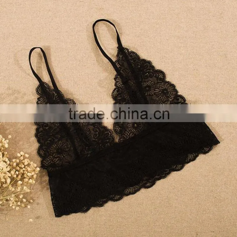 Summer Hot Sexy Women's Bra Straps Lace Push Up Hollow Black White