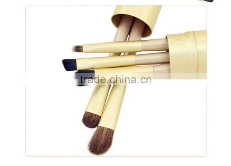 Newest 5pcs colorful makeup brush set with metal case packing,stock with free sample