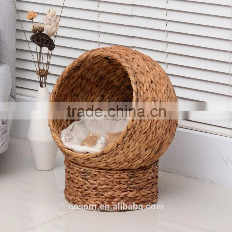 Pawhut 20" Banana-Leaf Condo Pod Elevated Cat Bed - Brown