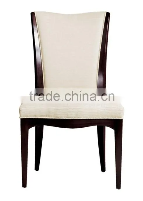 wood design fabric dining chair