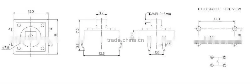 mini pressure switch TS-1103E,smt/smd tact switch