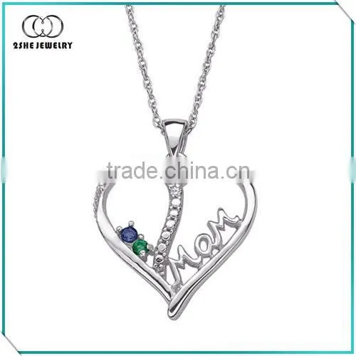 For Mother's AAA cz heart charm