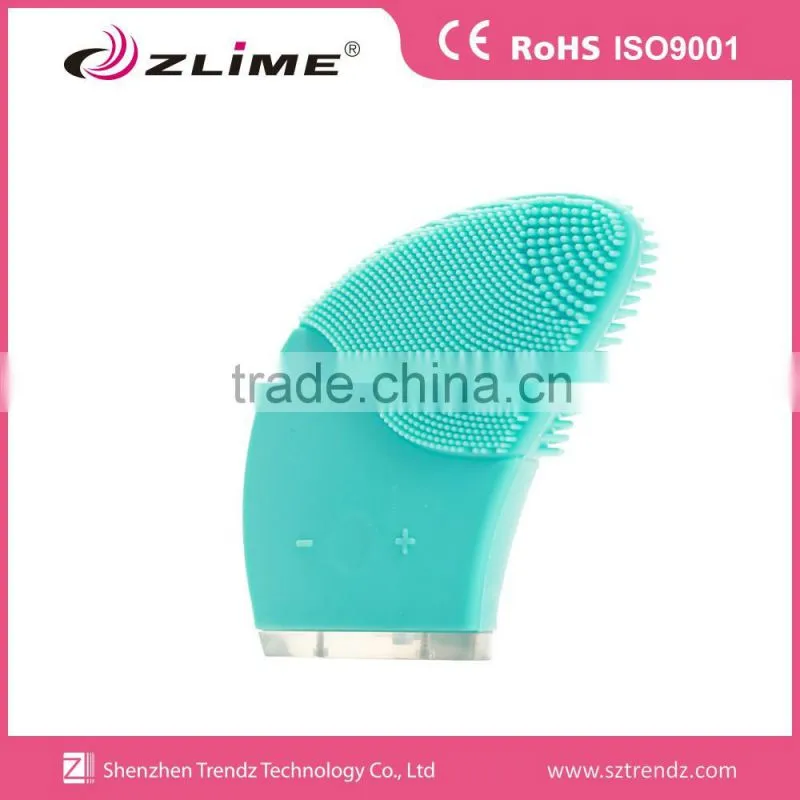 Build-in Li-ion Battery Rechargeable Silicone Facial cleansing vibration brush